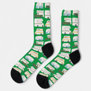 Vintage-Wohnwagen-Camper-Vanlife-Grün-Cute-Mach's Socken