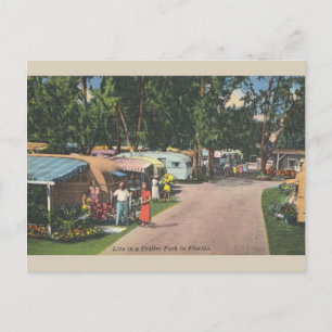 Vintage-Wohnwagenpark-Postkarte aus Florida Postkarte