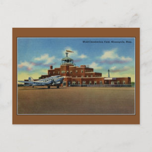Vintage Wold-Chamberlain Flughafen Minneapolis Postkarte