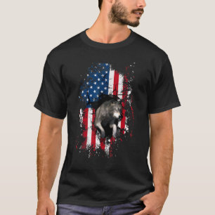 Vintage Wolf American Flag USA 4. Juli Wölfe T-Shirt