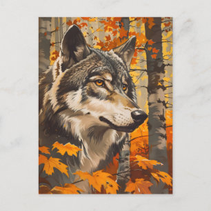 Vintage Wolf Portrait Postkarte