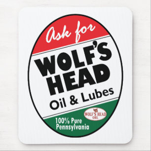 Vintage Wolfs Head Schild Mousepad