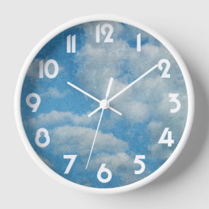 Vintage Wolken im Himmel Wanduhr