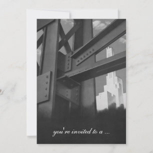 Vintage-Wolkenkratzer-Gebäude, Einladung zum Ruhes