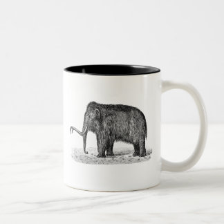 Vintage wolliges Mammut-Illustrations-Wooly Zweifarbige Tasse