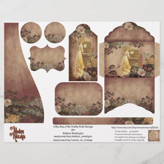 Vintage "Woman & Rose Junk Journal"-Ausschnitte (Vorderseite)