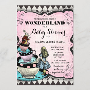 Vintage Wonderland Babydusche Einladungen