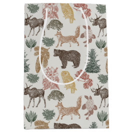 Vintage Woodland Animals Kinderdusche mit Florals Mittlere Geschenktüte