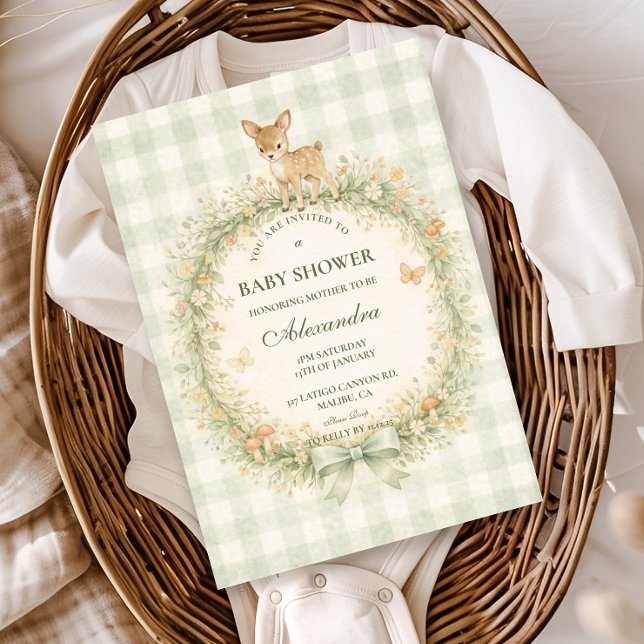 Vintage Woodland Deer Baby Shower Einladung (Von Creator hochgeladen)