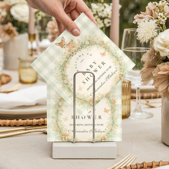 Vintage Woodland Deer Baby Shower Serviette (Von Creator hochgeladen)