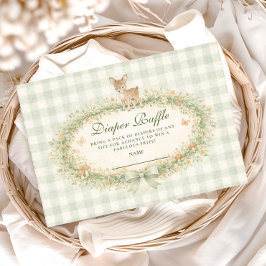 Vintage Woodland Deer Diapper Raffle Begleitkarte