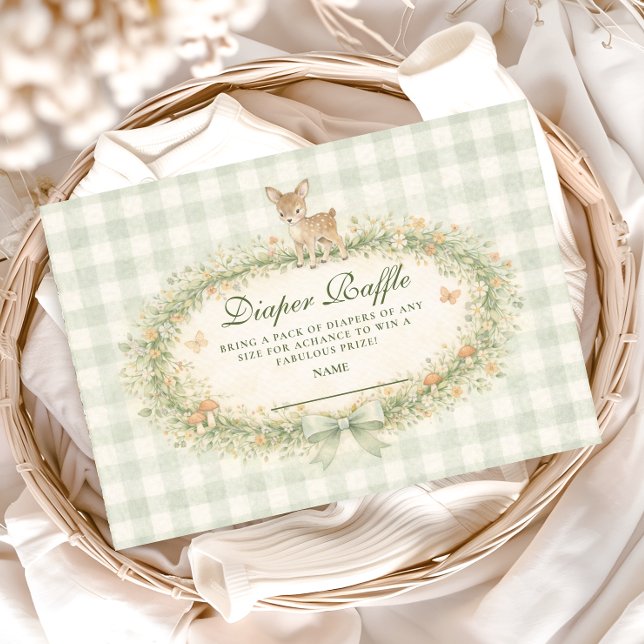 Vintage Woodland Deer Diapper Raffle Begleitkarte (Von Creator hochgeladen)