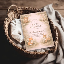 Vintage Woodland Forest Animals Baby Shower