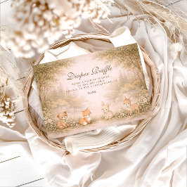 Vintage Woodland Forest Diapper Raffle Begleitkarte