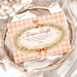 Vintage Woodland Fox Diapper Raffle Begleitkarte