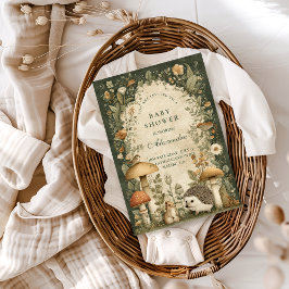 Vintage Woodland Mushroom Baby Shower Einladung
