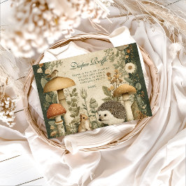 Vintage Woodland Mushroom Diapper Raffle Begleitkarte