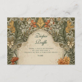 Vintage Woodland Mushroom Diapper Raffle Begleitkarte