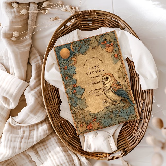 Vintage Woodland Owl Baby Shower Einladung (Von Creator hochgeladen)