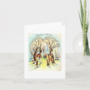 Vintage Woodland Weihnachtskarte Karte