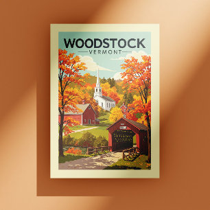 Vintage Woodstock Vermont Postkarte