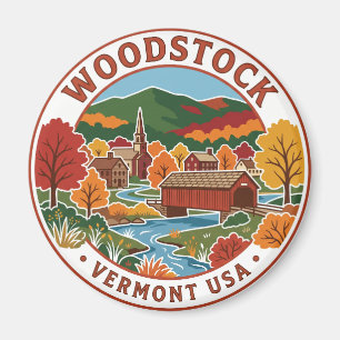 Vintage Woodstock Vermont USA Magnet