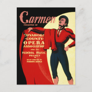 Vintage-WPA-Bundesmusikprojekt-Oper Carmen Postkarte