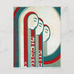 Vintage WPA Federal Theatre A Christmas Carol Feiertagspostkarte