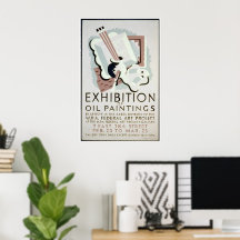 Vintage WPA Kunstausstellung c. 1930-1950