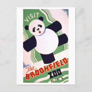 Vintage-WPA-Plakat für Brookfield Zoo Chicago Postkarte