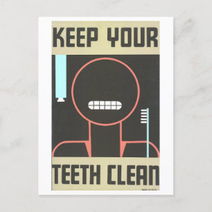 Vintage-WPA-Plakat für Zahnhygiene Postkarte