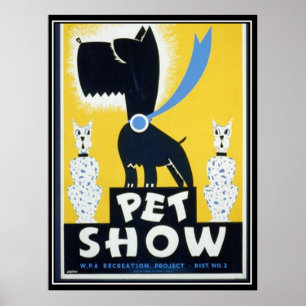 Vintage-WPA-Plakat Haustierausstellung Druck Poster