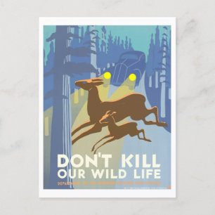 Vintage-WPA-Plakat: "Töten Sie nicht unser Wildleb Postkarte