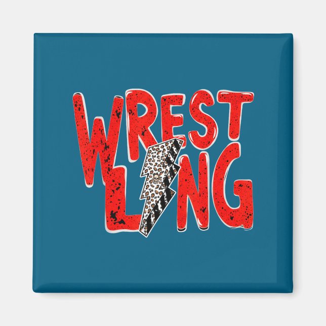 Vintage-Wrestling-Mutter-Vater-Leopard-Blitz  Magnet (Vorne)