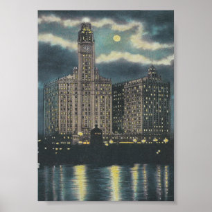 Vintage Wrigley-Gebäude Chicago Poster