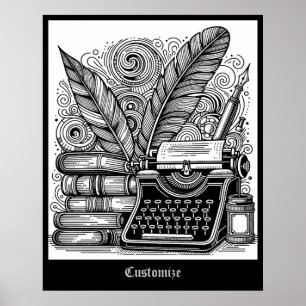 Vintage Writer's Thema 2 Ausmalen Poster