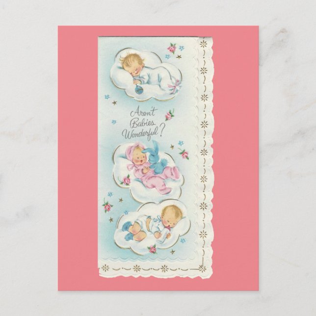Vintage "Wunderbabys" Postkarte (Vorderseite)