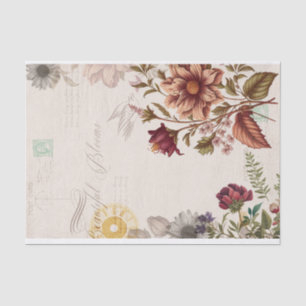 Vintage Wunderschöne Blüten Seidenpapier