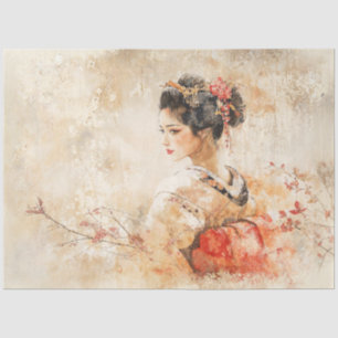 Vintage Wunderschöne Geisha Seidenpapier