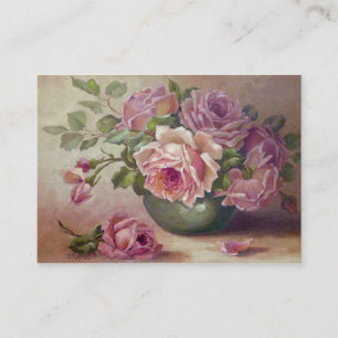 Vintage, Wunderschöne rosa Rosen, Maßgeschneidert Visitenkarte