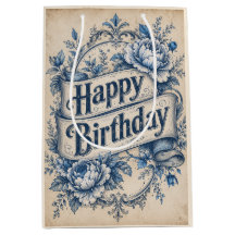 Vintage-Wünsche Happy Birthday-Geschenktasche