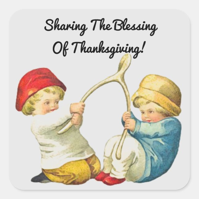 Vintage Wünsche Quadratischer Aufkleber (Vorderseite)