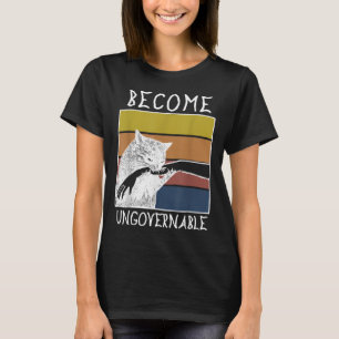 Vintage Wurde Unregierbare Schwarze Katze Beißt Ha T-Shirt