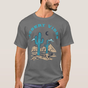 Vintage Wüste Vibes Cactus Landscape Traveller Van T-Shirt