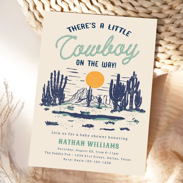 Vintage Wüste Western Kinderdusche Einladung (Von Creator hochgeladen)