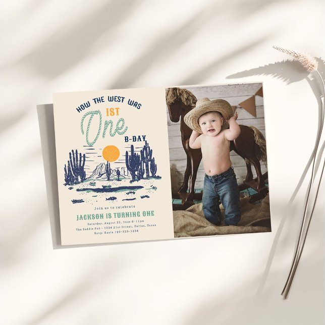 Vintage Wüste Western Wild West 1. Geburtstag Einladung (Von Creator hochgeladen)