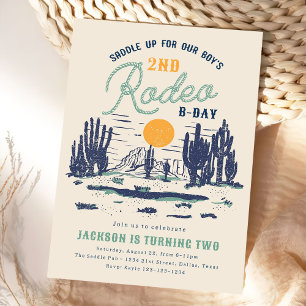 Vintage Wüste Western Wild West 2. Geburtstag Einladung