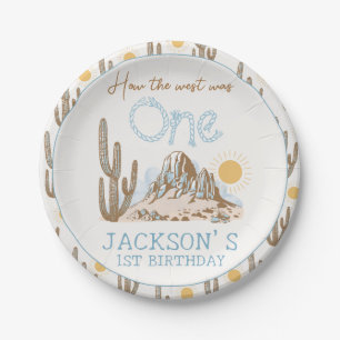 Vintage Wüste Wild West Western 1. Geburtstag Pappteller