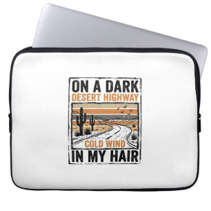 Vintage-Wüsten-Highway-Wind-Grafik-T-Shirt-Design Laptopschutzhülle