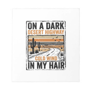 Vintage-Wüsten-Highway-Wind-Grafik-T-Shirt-Design Notizblock